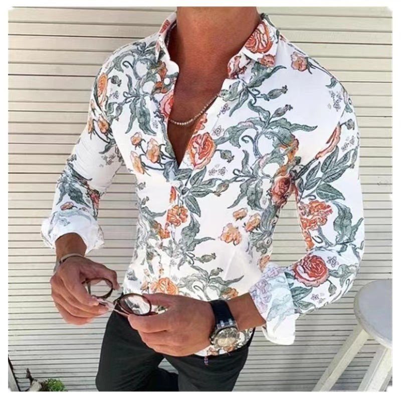 Men's Casual Dress Shirt Button Down Shirts Long-Sleeve Work Shirt Spread Collar Tops