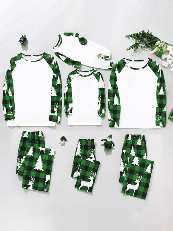 Christmas parent-child printed home pajamas two-piece set