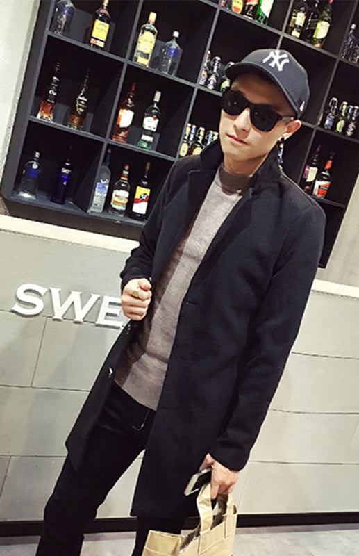 Men's Long Woolen Coat