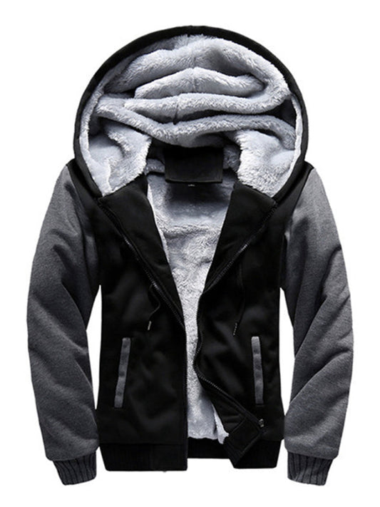 Men's Sweater Hooded Loose Sports Fleece Thickening Men's Coat