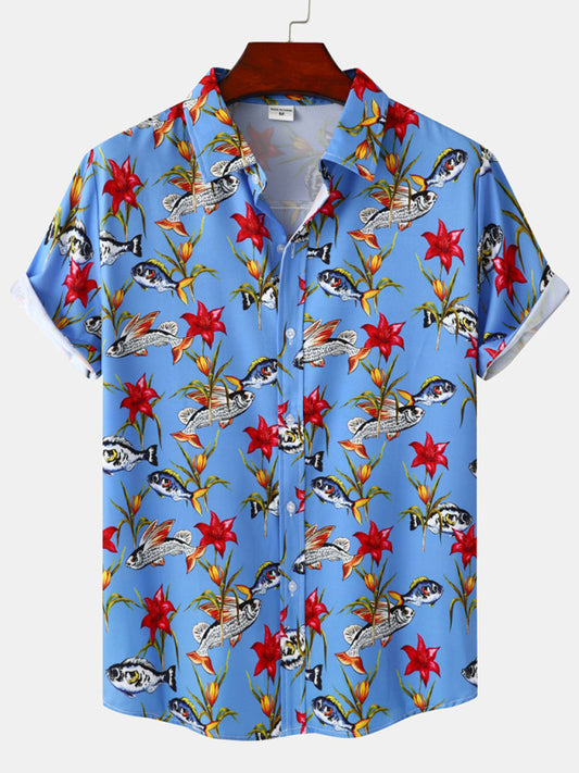 Men's Hawaiian Print Short Sleeve Shirt