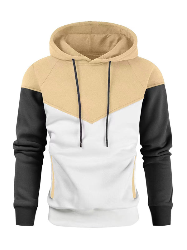 Men's contrasting color fashionable casual sports sweatshirt