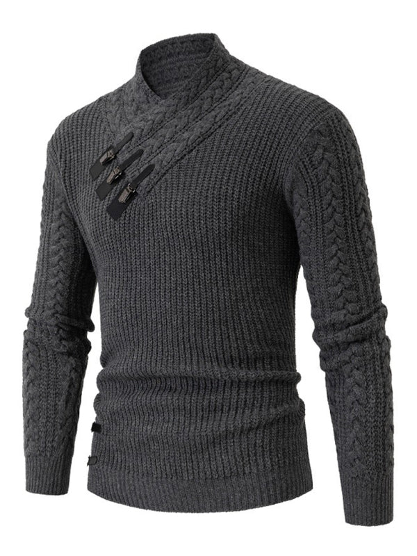 Men's casual pullover warm long sleeve sweater