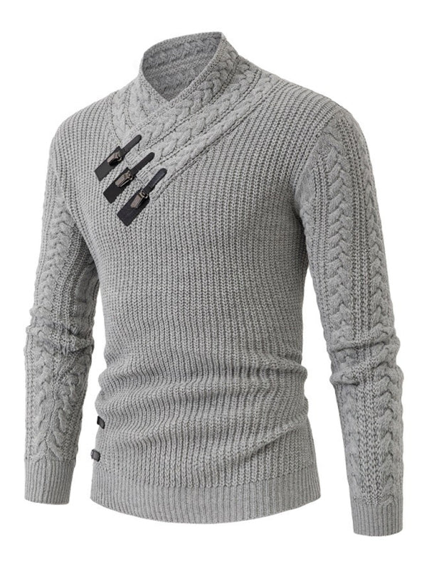 Men's casual pullover warm long sleeve sweater