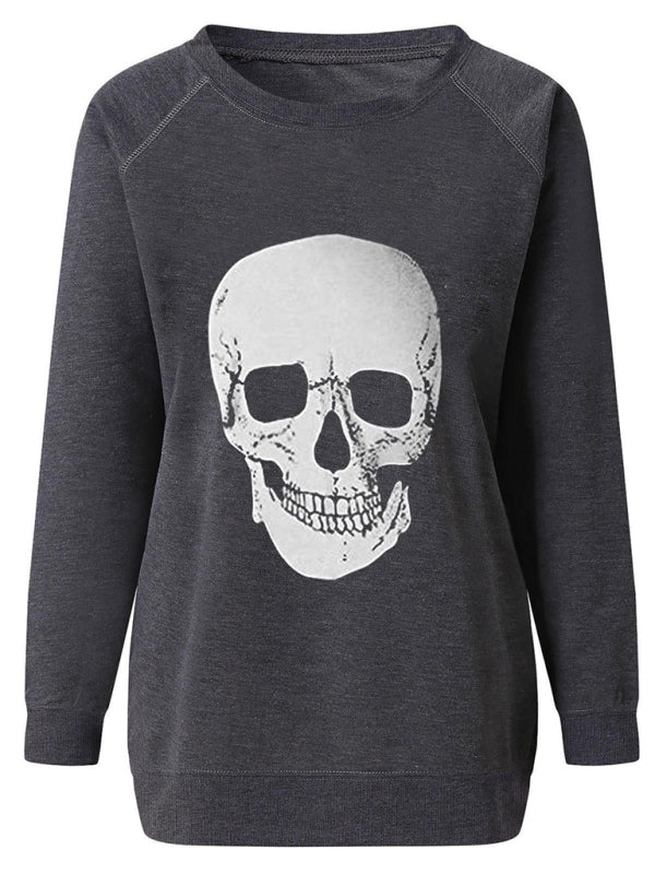 Women's Raglan Sleeve Loose Halloween Themed Print Top