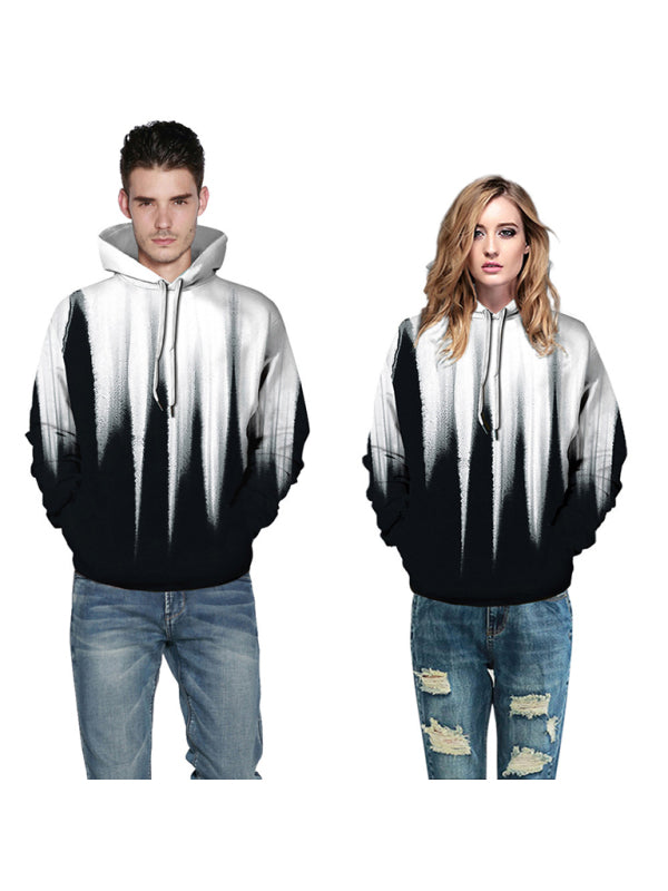 Halloween Digital Print Hooded Long Sleeve Loose Pullover Sweatshirt