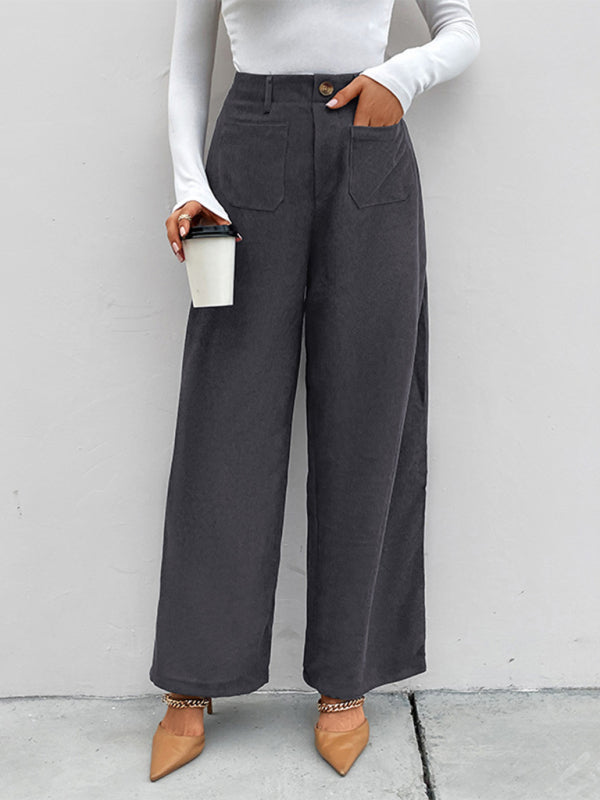 New Women's Corduroy Patch Pocket Pants