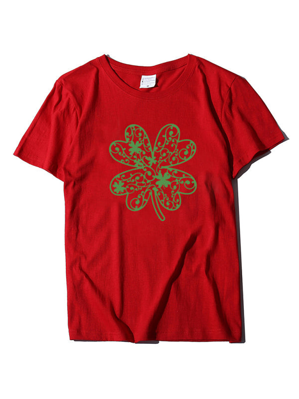 Women's New St. Patrick's Day Shamrock Short Sleeve T-Shirt