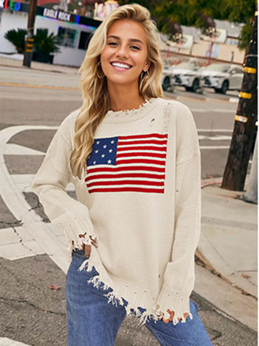 Women's Flag Independence Day Sweater