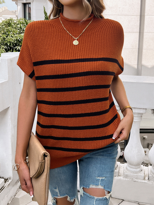 Women's short-sleeved pullover sweater