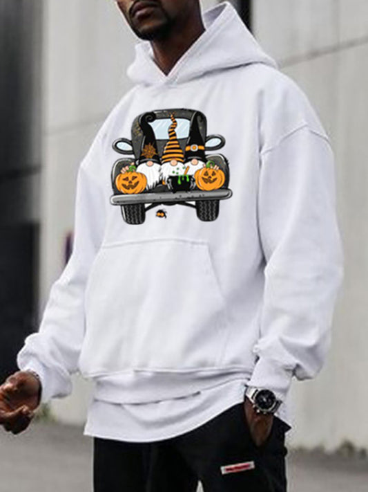 Men's Halloween print hooded sweatshirt