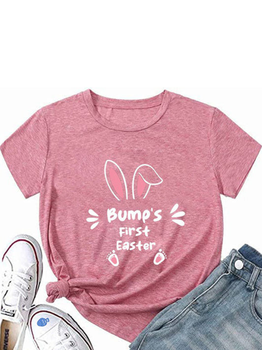 Women's Maternity Easter Bunny Print T-Shirt